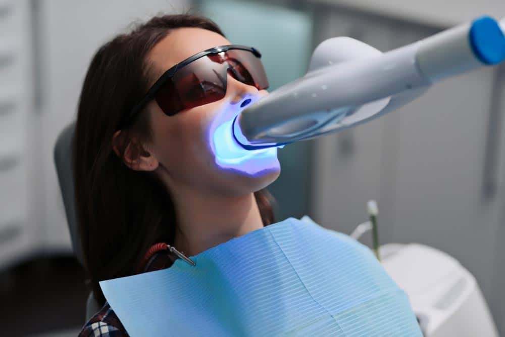Woman Undergoing Teeth Whitening
